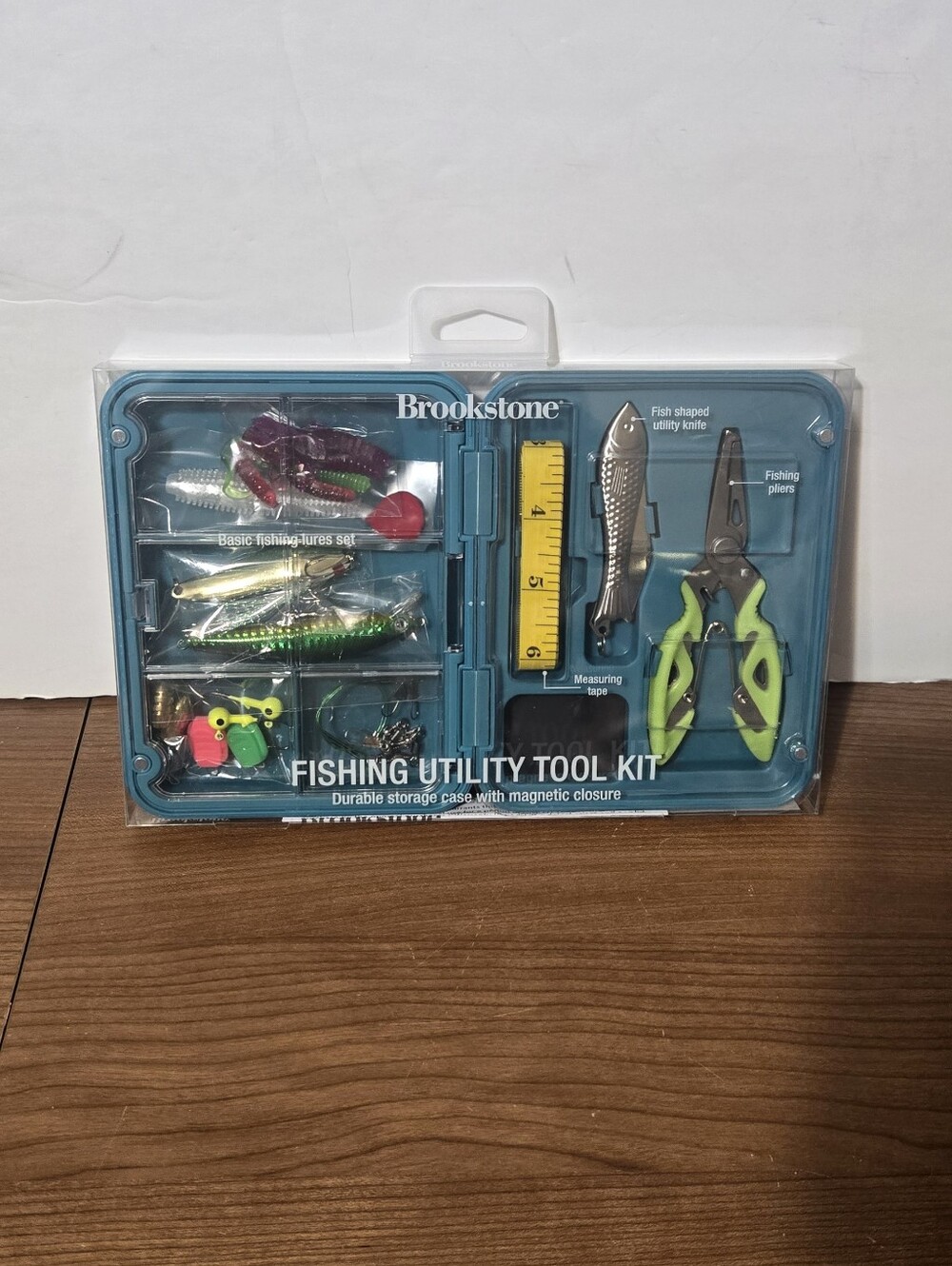 Brookstone Fishing Utility Tool Kit - Teal, Yellow, Lime